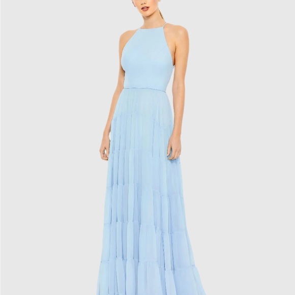 Mac Duggal Dresses & Skirts - Mac Duggal Blue Ruffle Tiered A Line Gown
